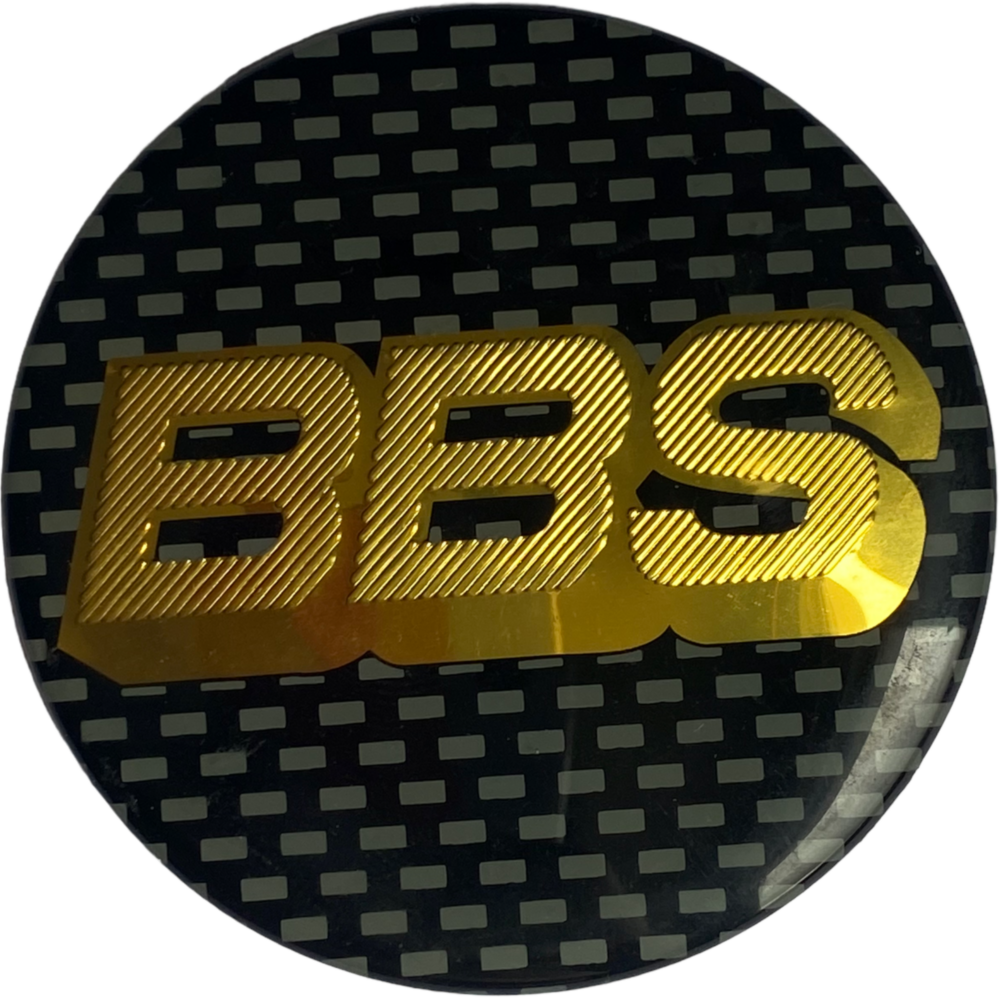 LOGO ADHESIVO DE LLANTAS O RUEDAS BBS NEGRO/DORADO