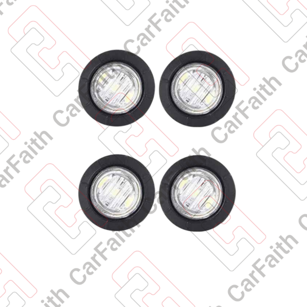 Kit de 4 Luces LED Redondas de 12V para Autos y Decoracion