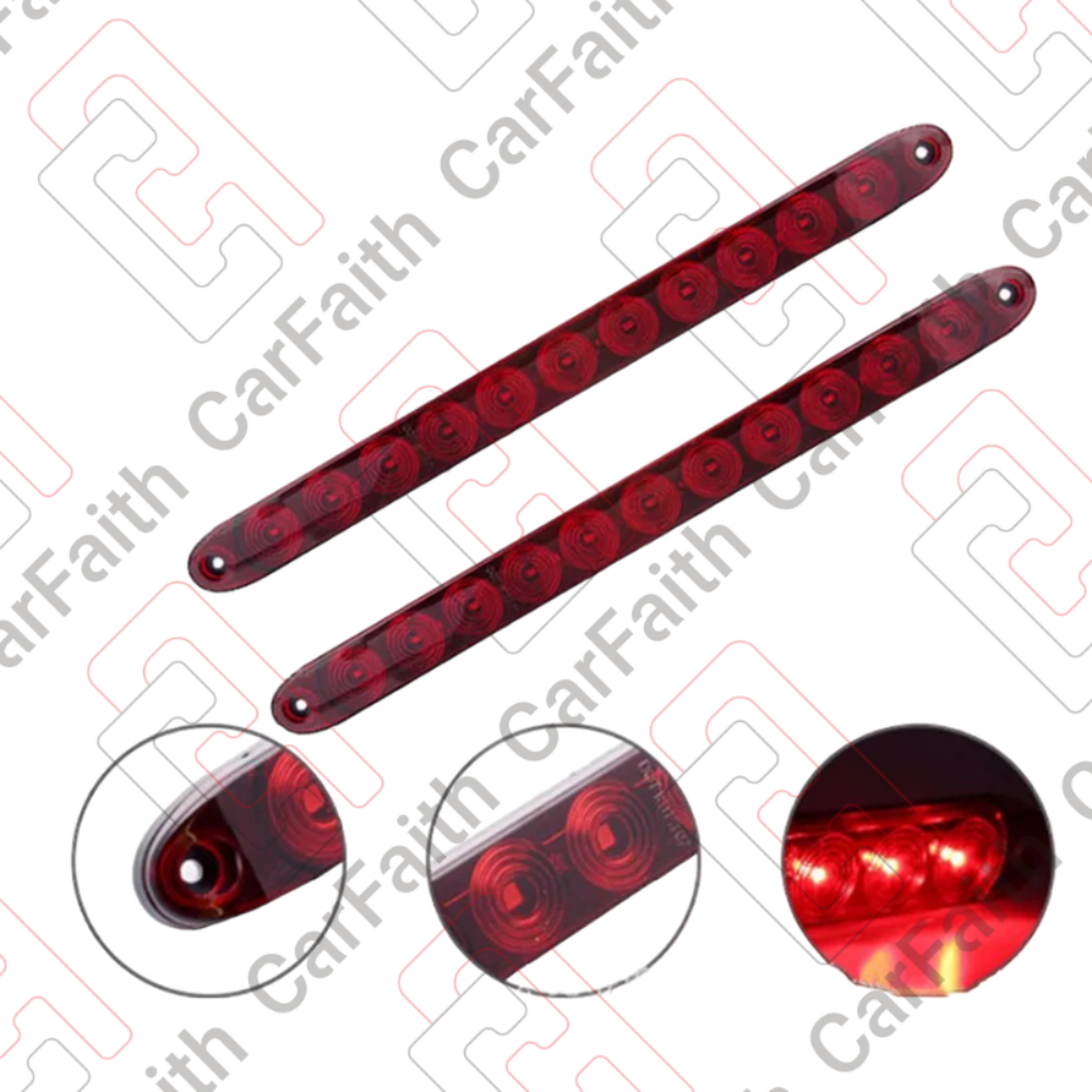 Par de Barras de Tercera Luz de Freno LED Rojas 12V Universales