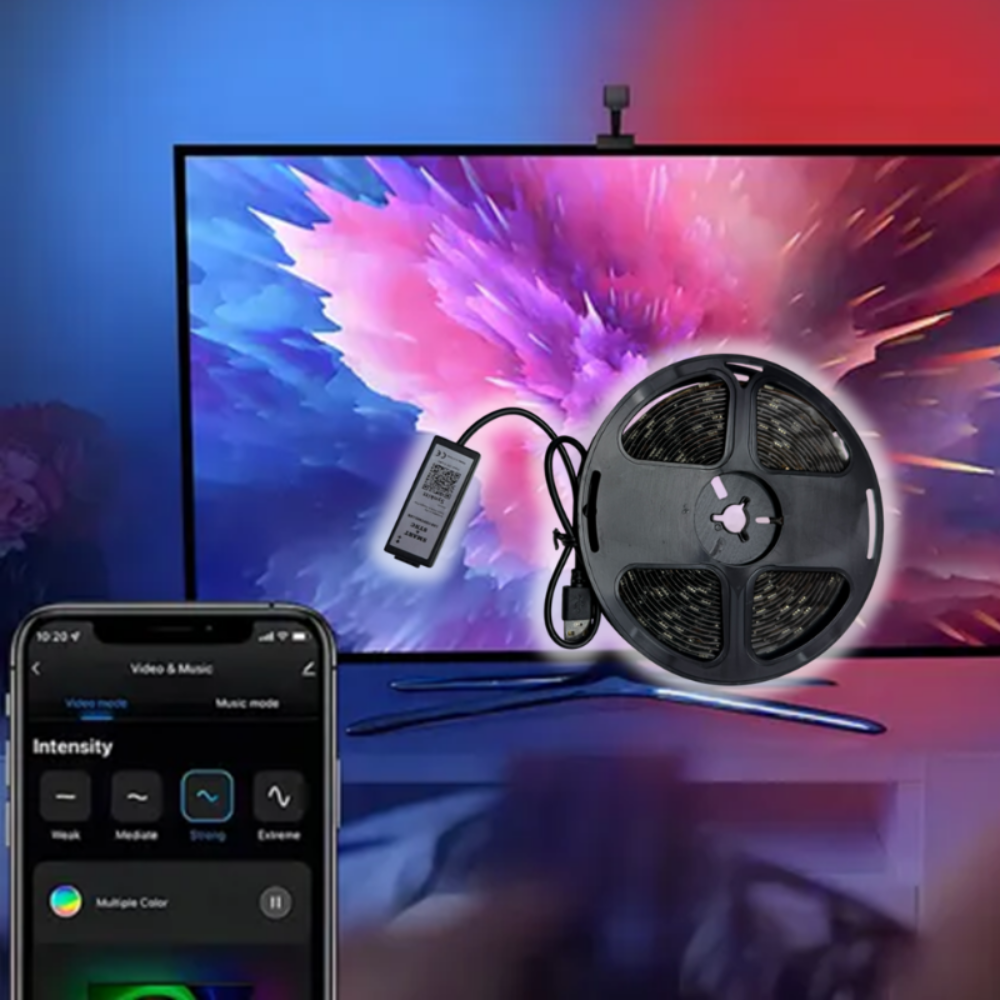 Tira de Luces LED Smart para TV con Sincronización de Video y Música – Conexión USB