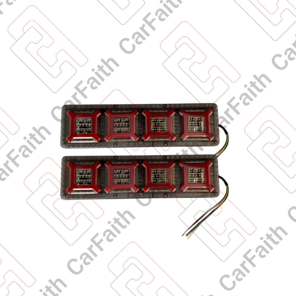 Par de Guías Posteriores LED de 46×12.5 cm para Camión y Remolque Pesado