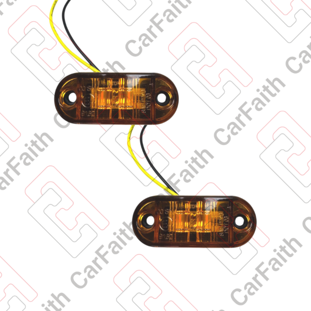 Par de Luces LED de Señalización Lateral Ámbar de 12V y 24V para Camión